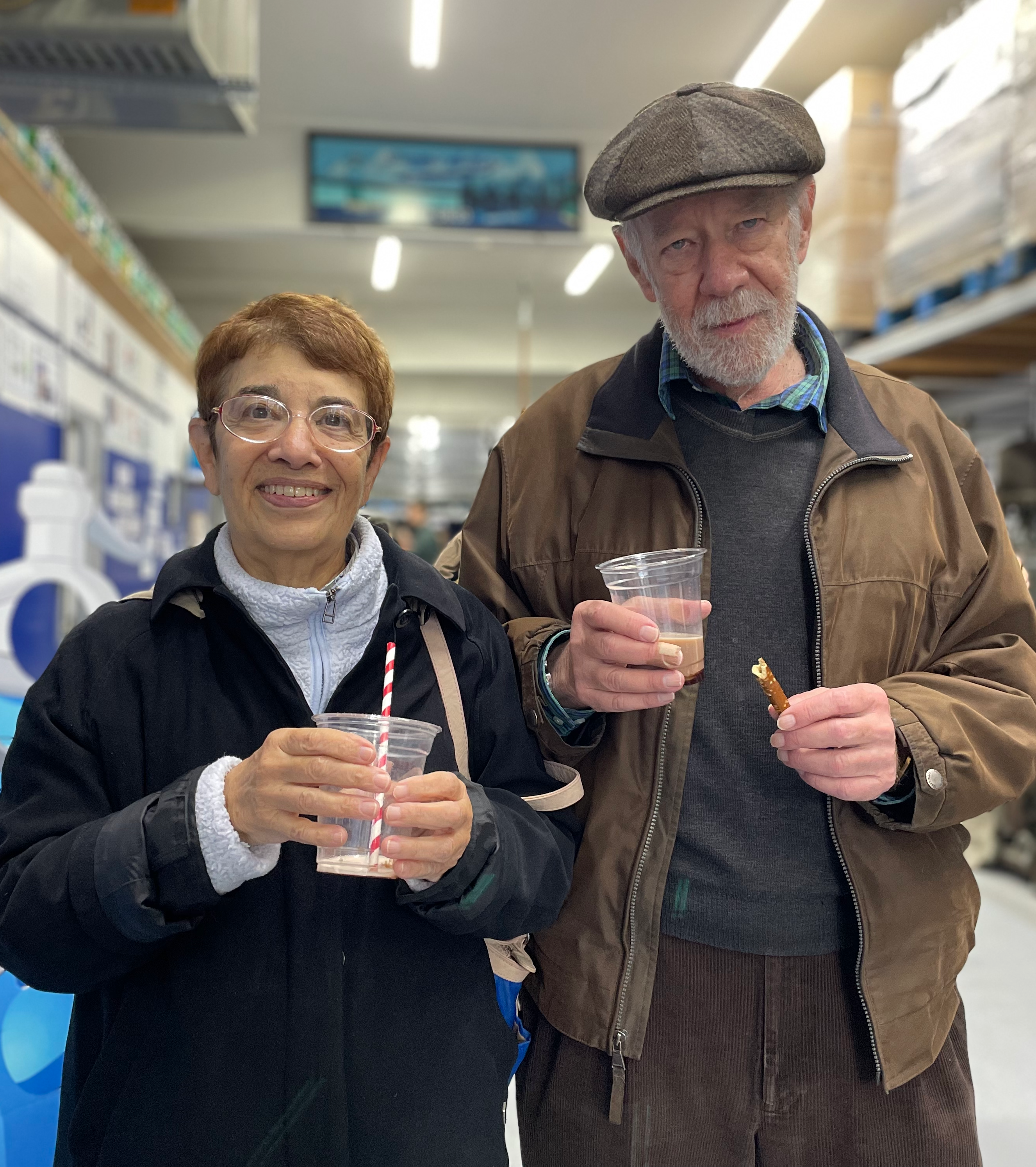 A couple holding egg creams