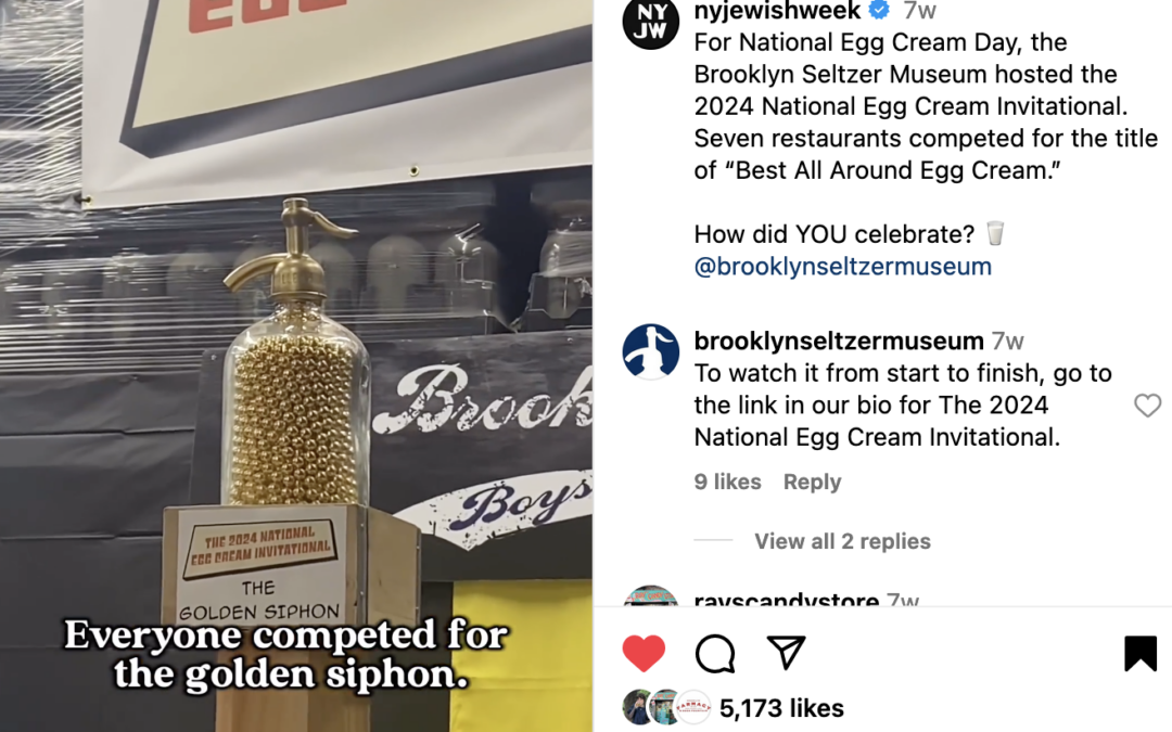 New York Jewish Week’s Insta Video on the Egg Cream Invitational